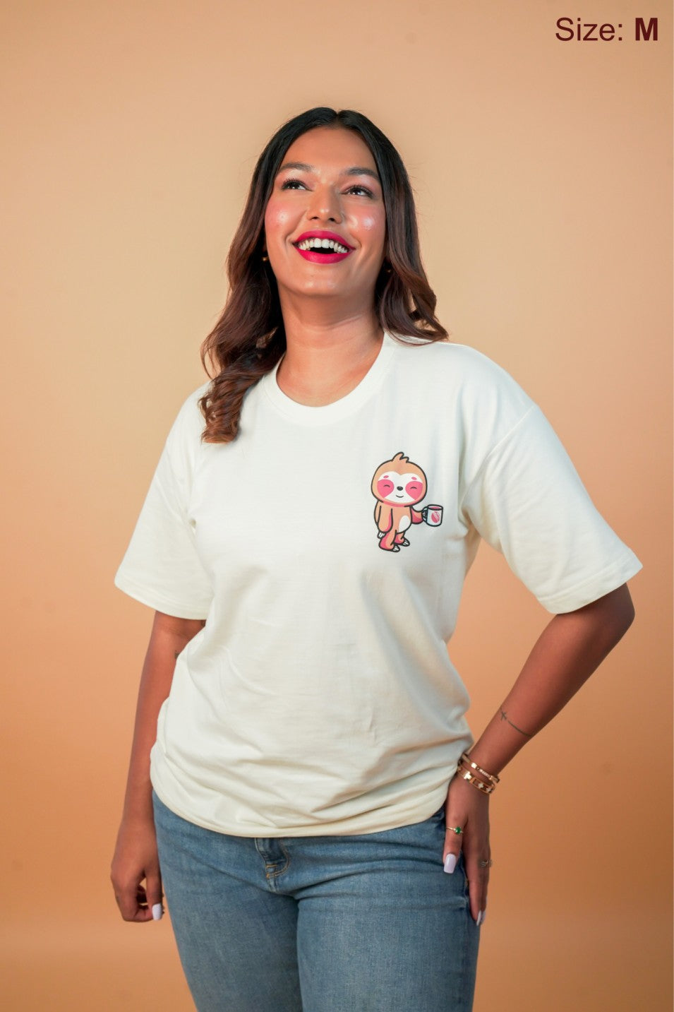 Woke Up and Chose Coffee - Oversized T-shirt - Antique White