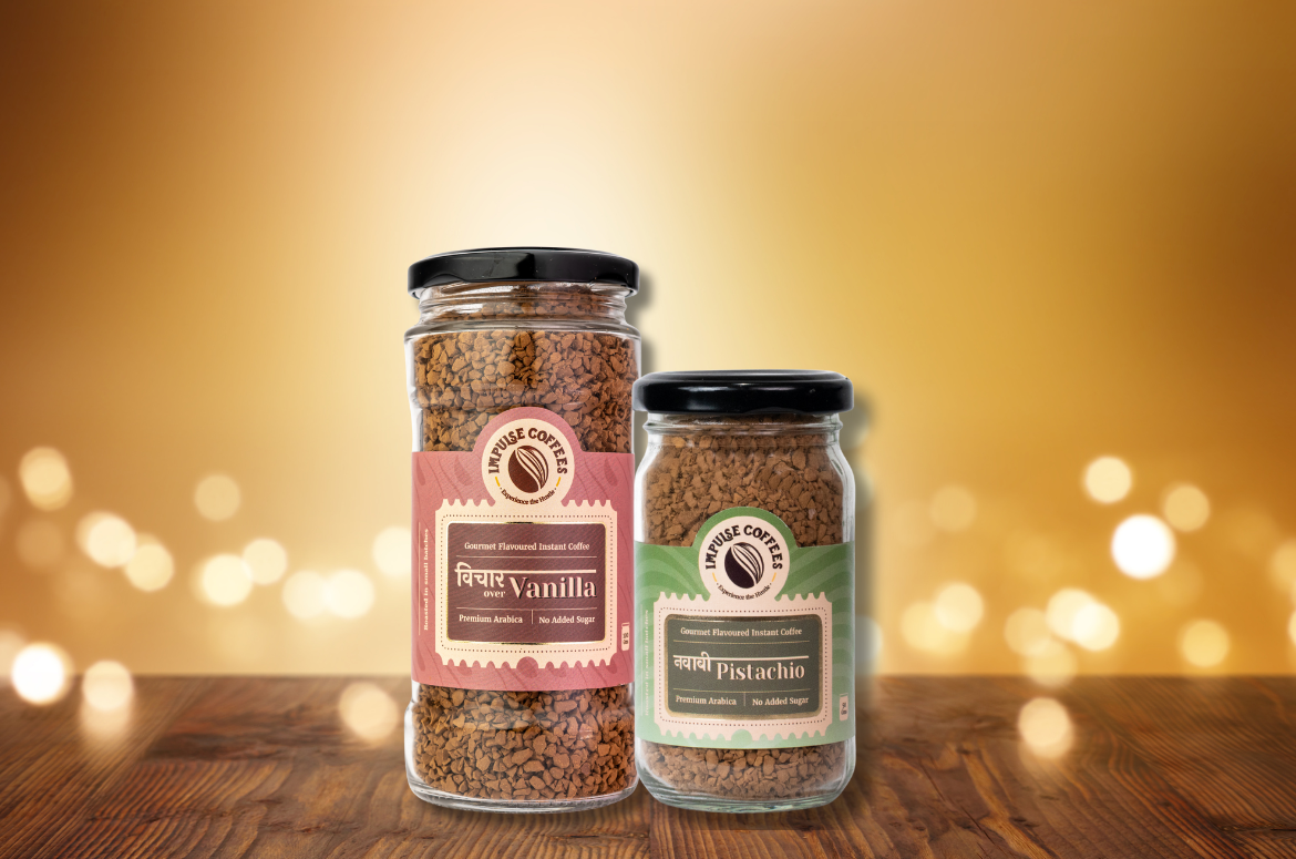 Bhai-Behen Ki Shaan | Nawabi Pistachio 50gms jar + Vichaar Over Vanilla Flavored Instant Coffee Powder 100 gms