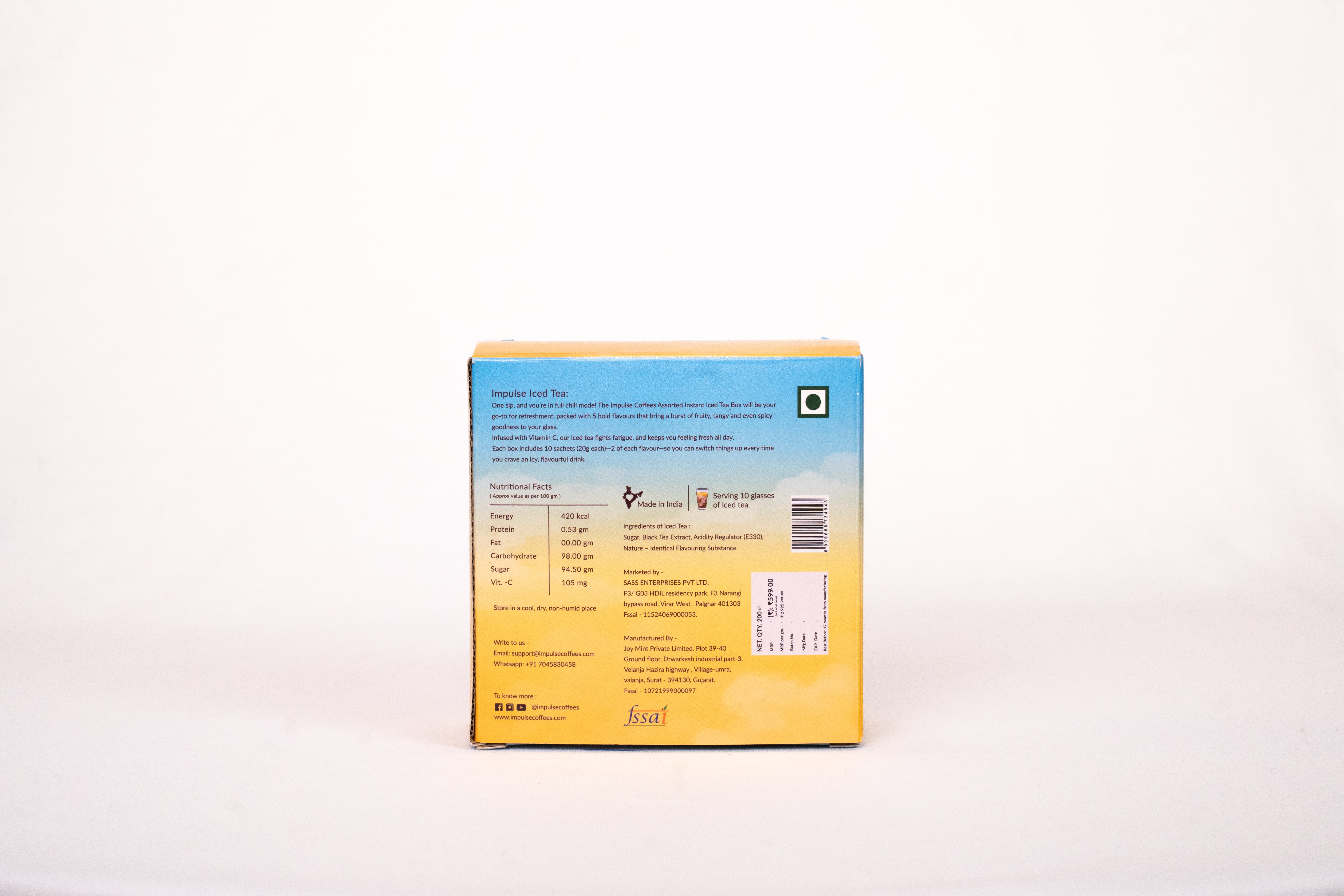 Impulse Coffees Assorted Instant Iced Tea Box