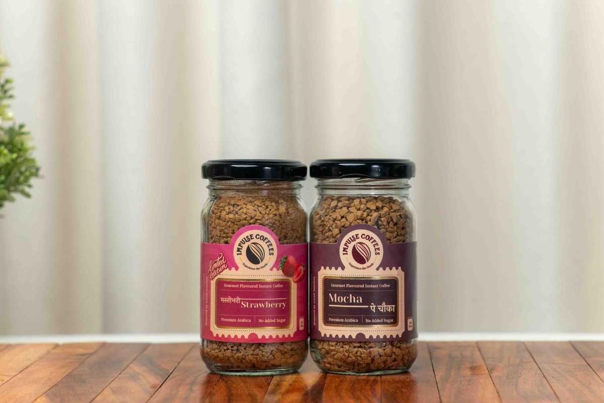 Berryscape Combo | Masti Bhari Strawberry Coffee powder 50 gms  jar + Mocha Pe Chauka coffee powder 50 gms jar