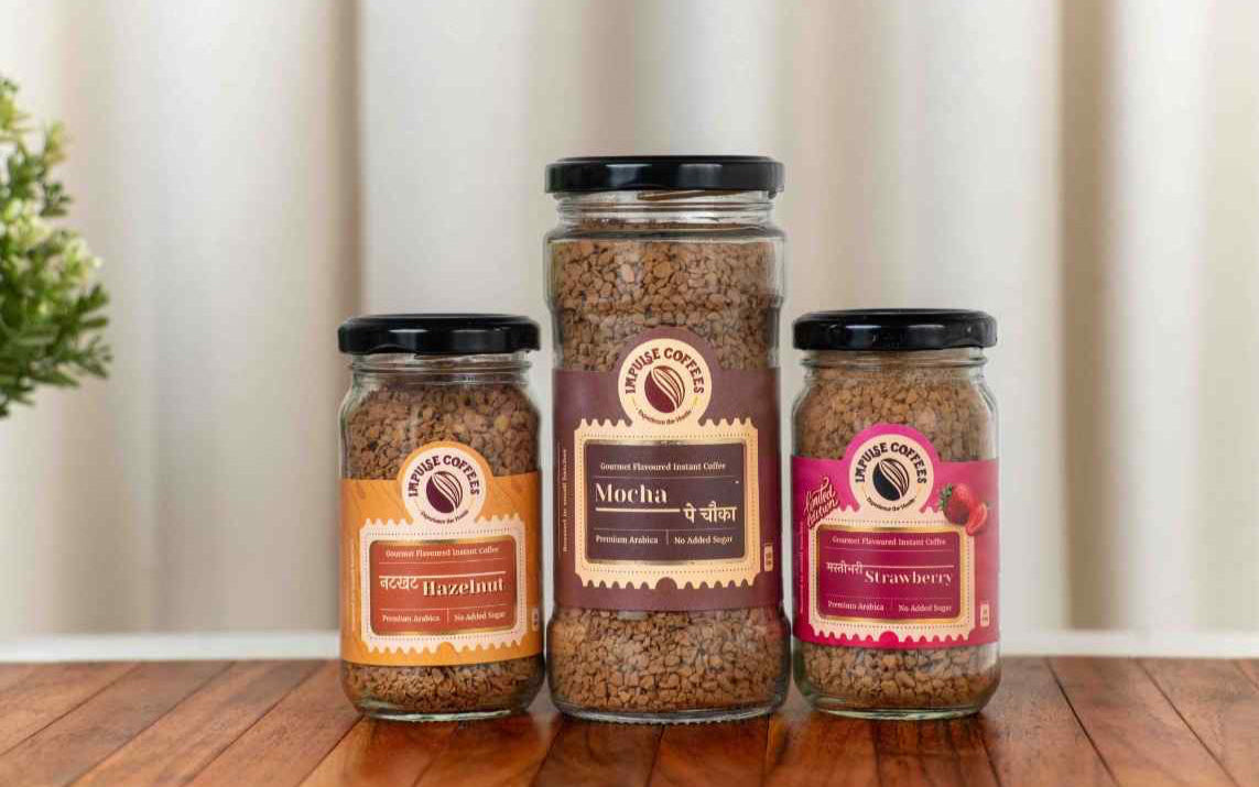 Mastibhari Trio | Masti Bhari Strawberry coffee powder 50 gms jar + Mocha Pe Chauka coffee powder 100 gms jar + Nutkhat Hazelnut coffee powder 50 gms jar