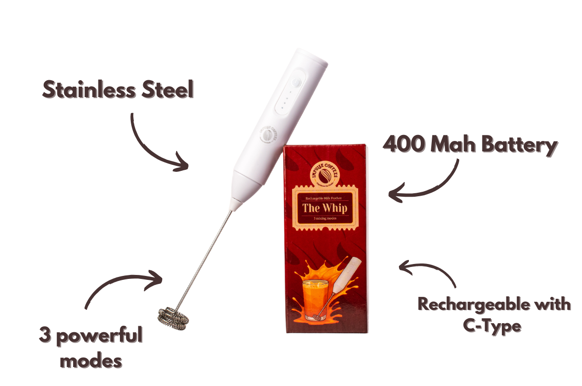 Caramel Whip Trip | Caramel Ka Kamal 100gms + The Whip | Home Rechargeable Milk Frother & Coffee Whisker