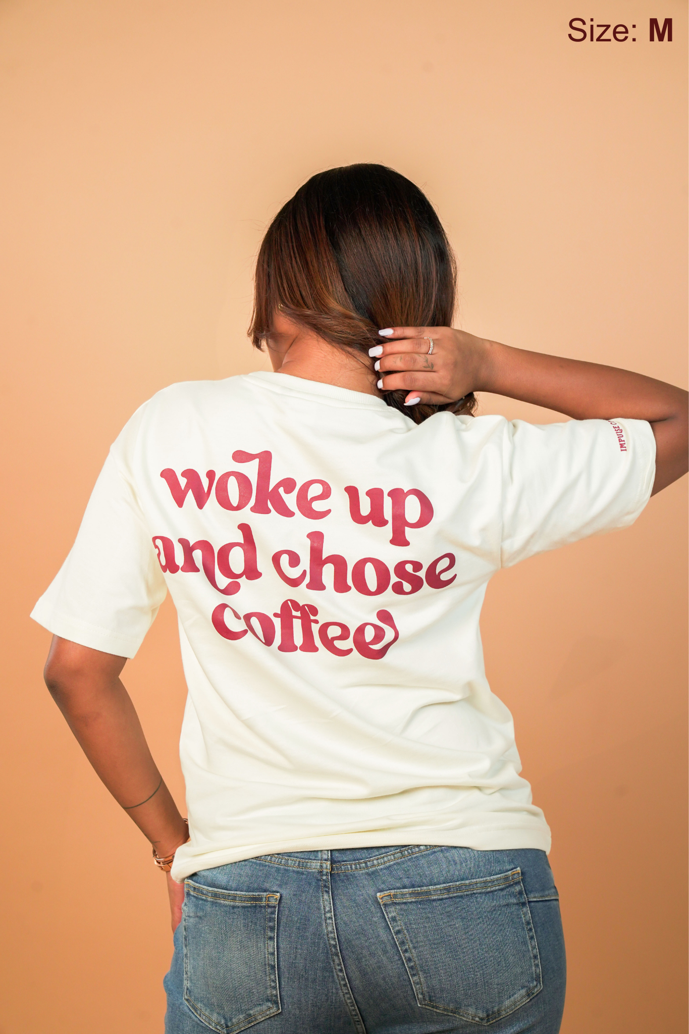 Woke Up and Chose Coffee - Oversized T-shirt - Antique White