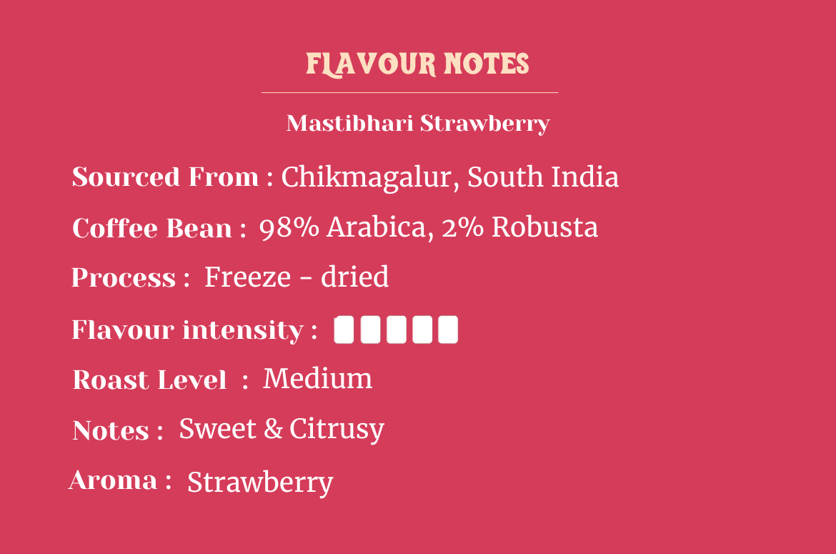Masti Bhari Strawberry Premium Instant Coffee powder 50 gms Jar (Limited Edition)