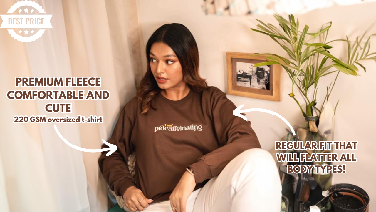 I am Procaffeinating - Regular fit Sweatshirt - Mocha Brown