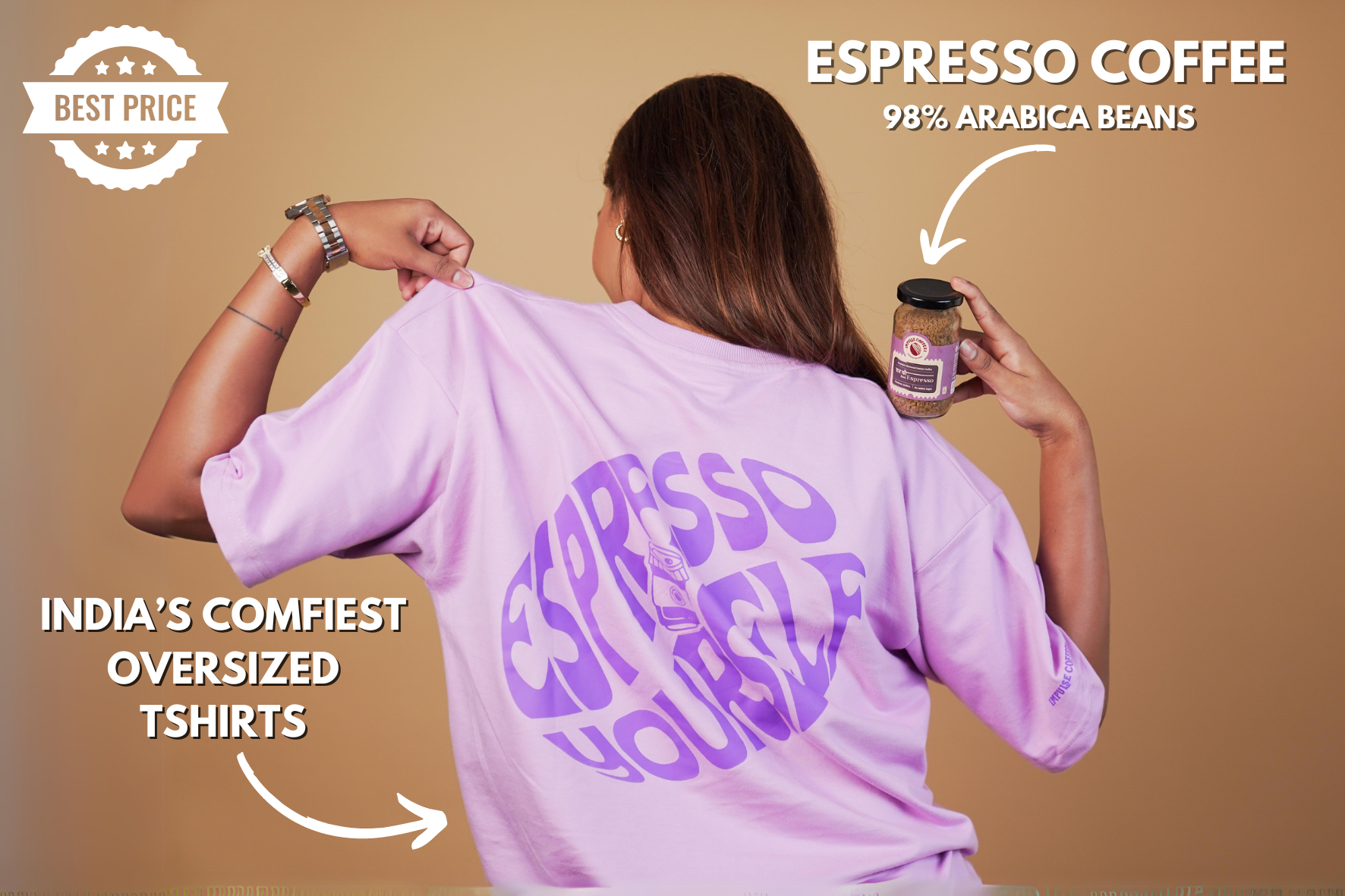 Espresso Yourself Combo | Espresso Yourself T-shirt + Raat ki Rani Espresso 50 grams