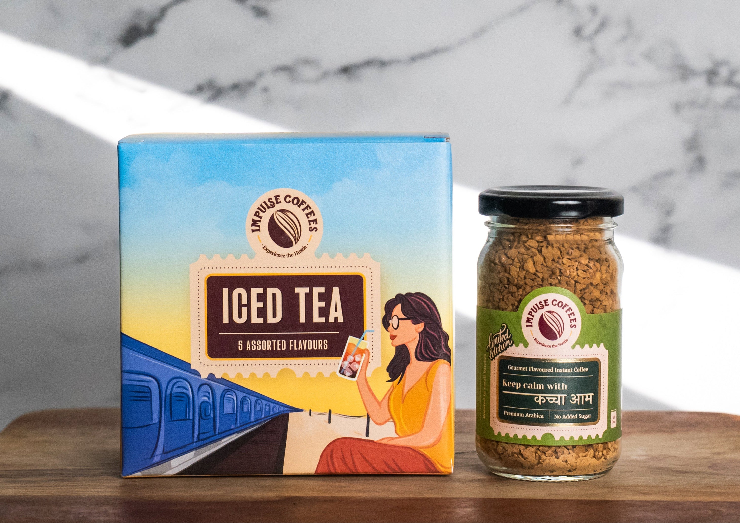 Beach Please Combo| Keep Calm With Kaccha Aam 50g jar + Assorted Instant Iced Tea Box