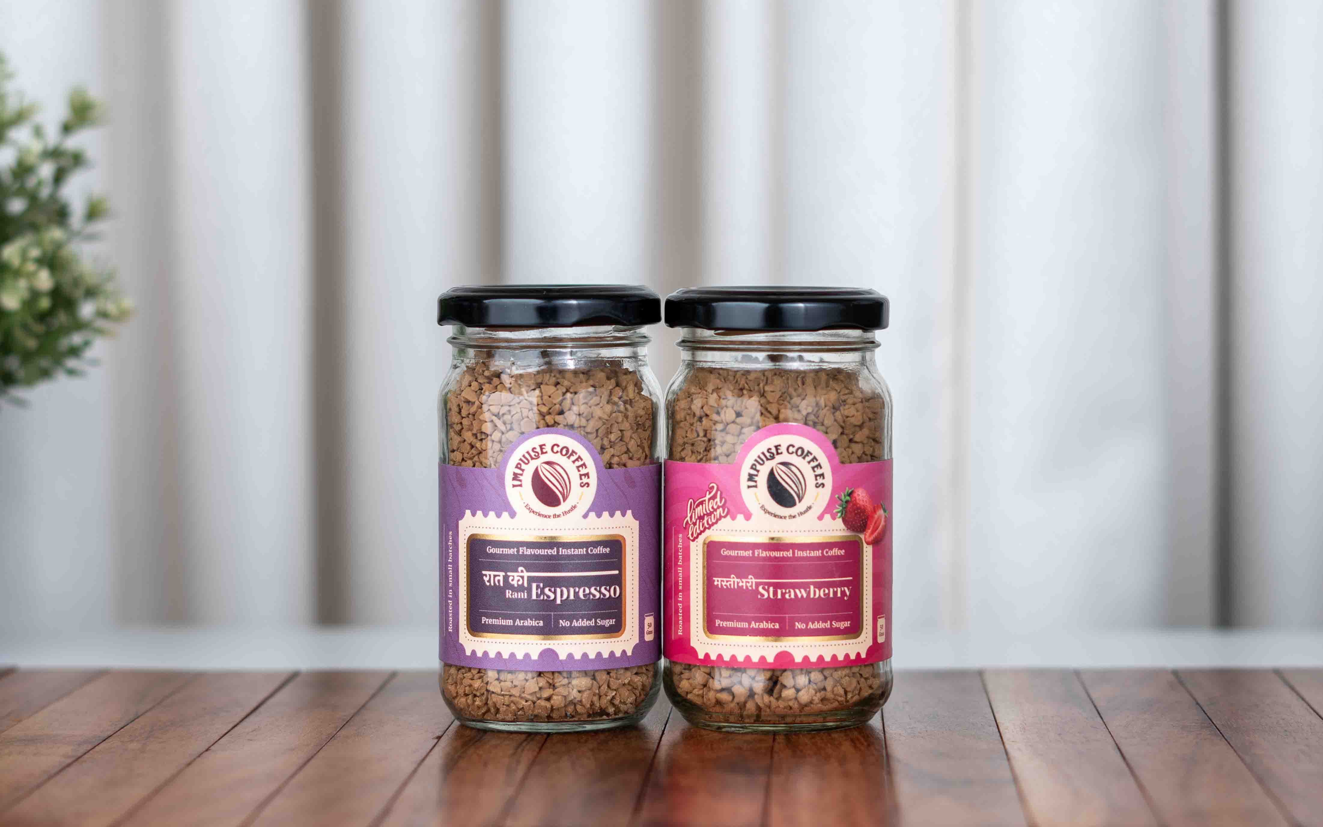 Espress-Oh Strawberry Combo | MastiBhari Strawberry coffee powder 50 gms jar  + Raat ki Rani Espresso coffee powder 50 gms jar