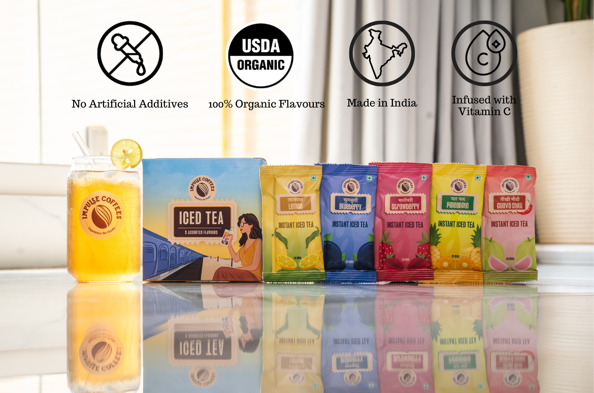Impulse Coffees Assorted Instant Iced Tea Box | 5 assorted flavours
