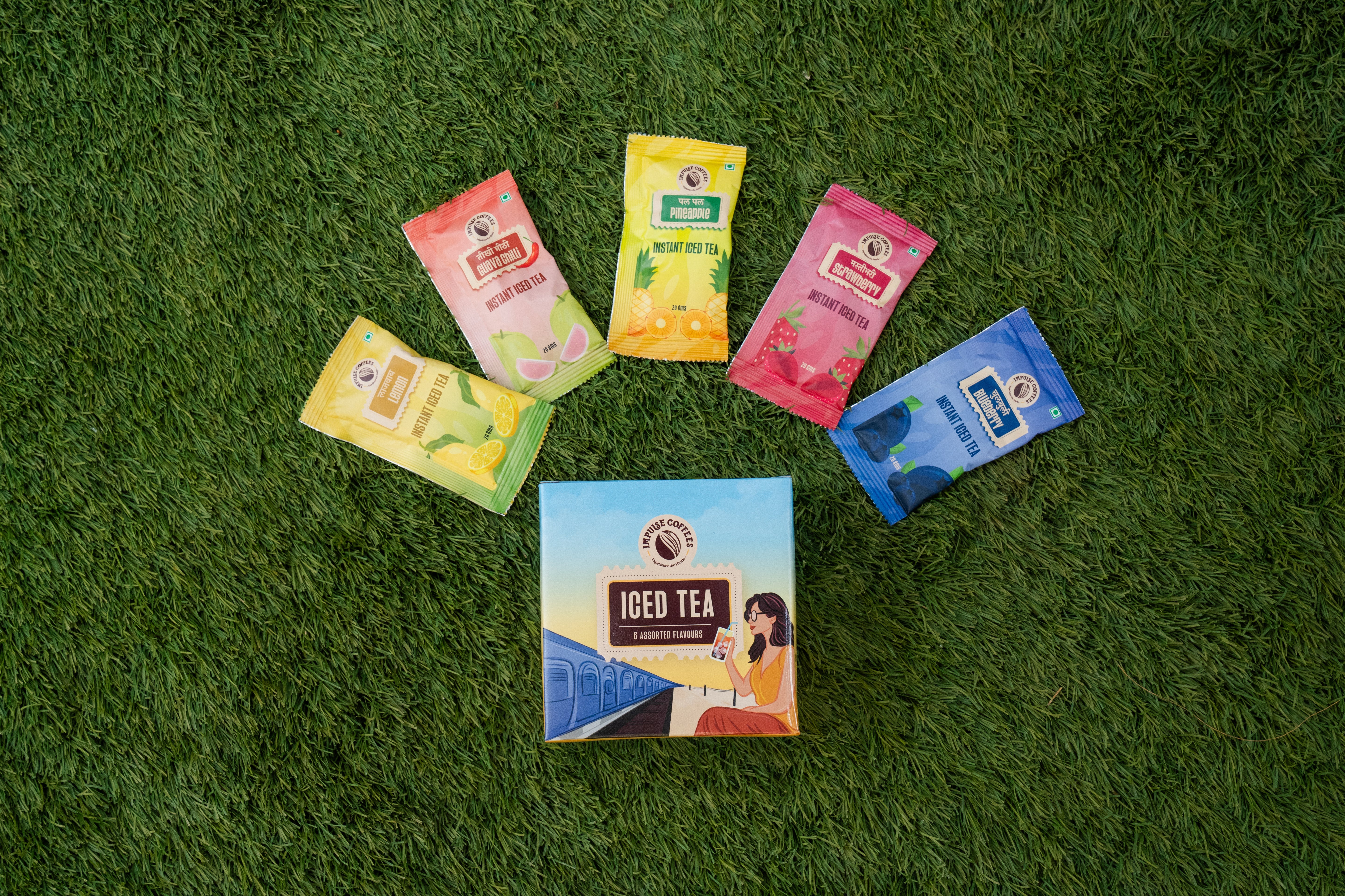 Impulse Coffees Assorted Instant Iced Tea Box | 5 assorted flavours | 10 Sachets of Iced Tea - 200 grams