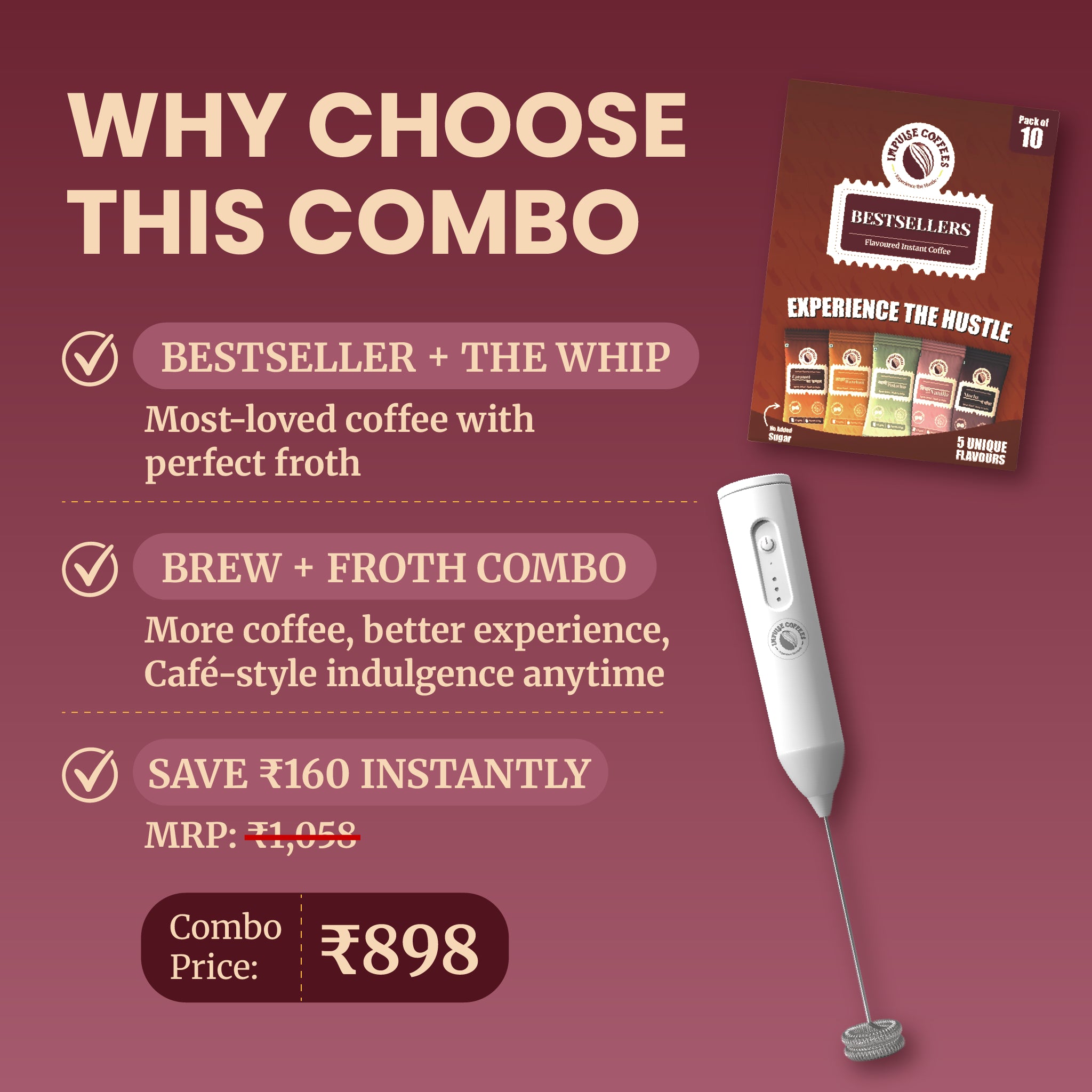 Hustle Mode ON Combo | Best Seller Box + The Whip (Frother)