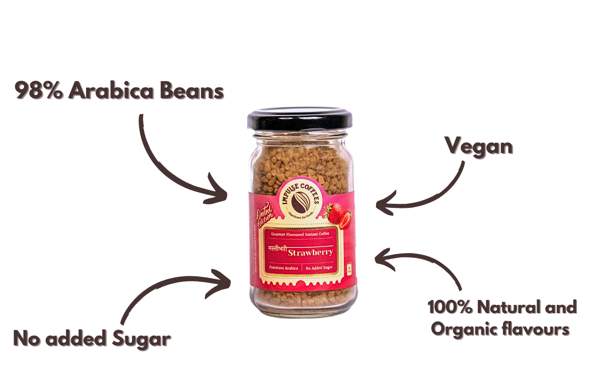 Espress-Oh Strawberry Combo | MastiBhari Strawberry coffee powder 50 gms jar  + Raat ki Rani Espresso coffee powder 50 gms jar