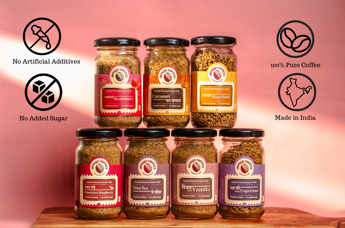 Espress-Oh Strawberry Combo | MastiBhari Strawberry coffee powder 50 gms jar  + Raat ki Rani Espresso coffee powder 50 gms jar
